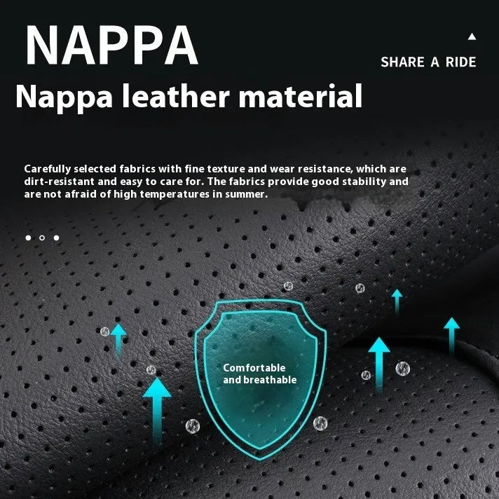 Car bevel height increasing cushion in Napa leather burgundy 6cm with high density sponge filler for driving posture