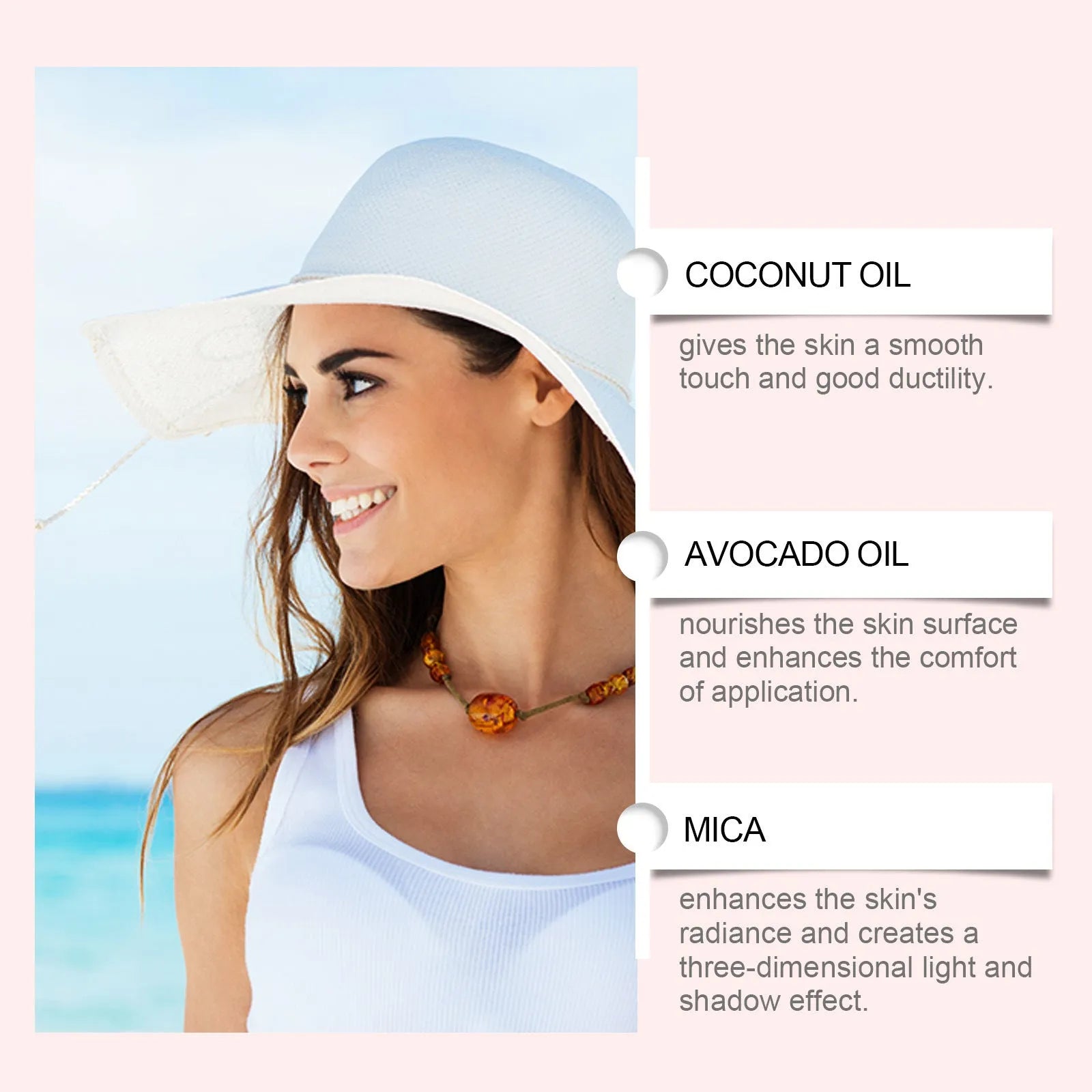 100 ml sun protection body oil bottle with coconut oil and avocado oil ingredients