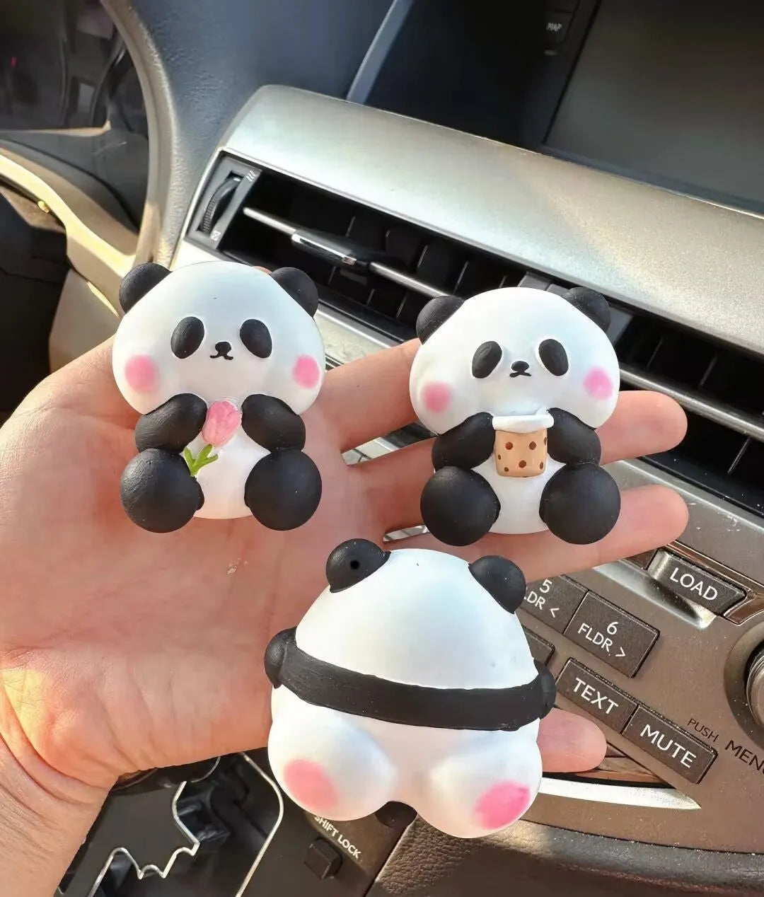 Panda car vent perfume clip air freshener decoration in three style variations