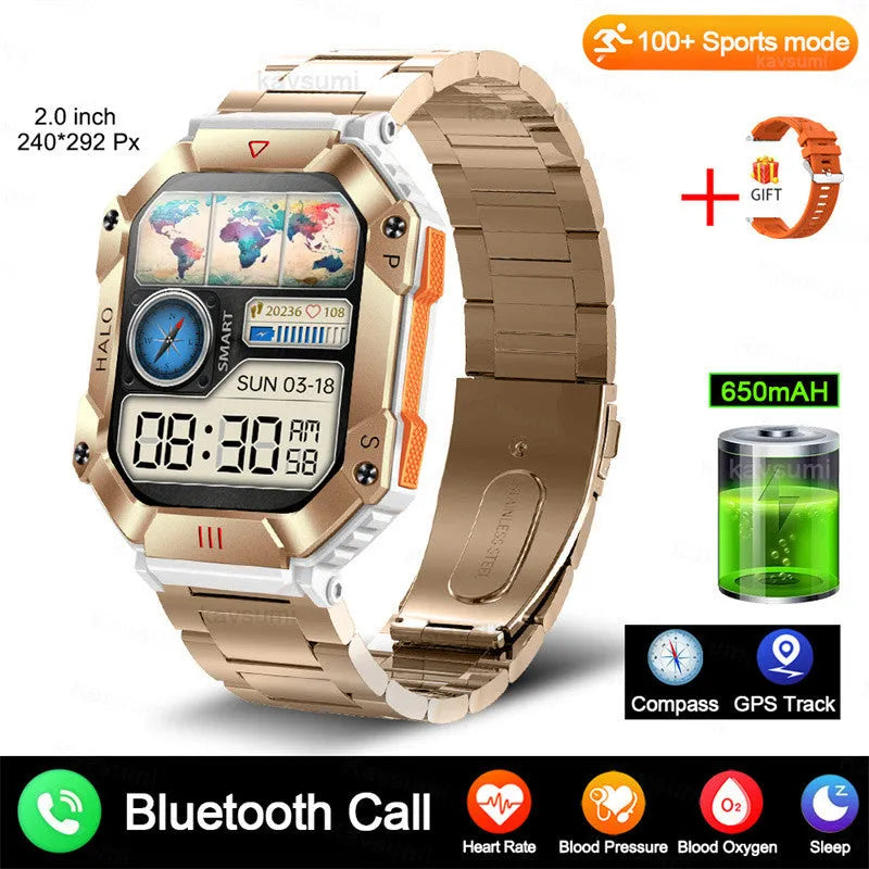 Android GPS smart watch for women with titanium alloy case and multiple strap colour options