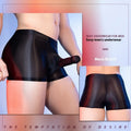Red men's elephant print seamless boxer shorts on a mid-waist mannequin
