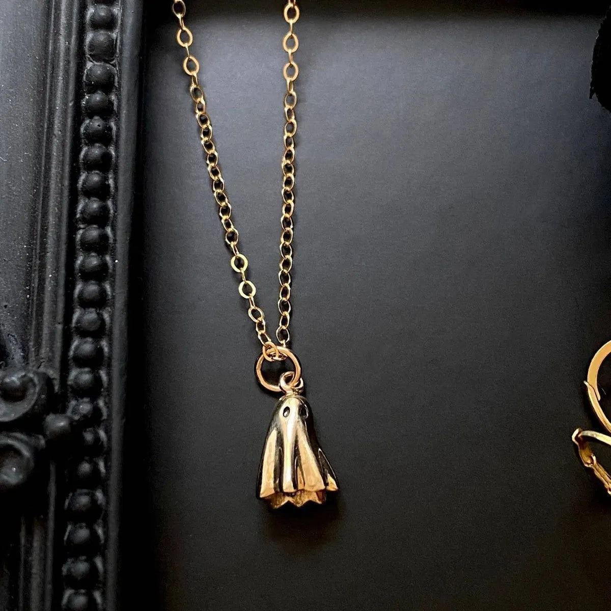 Ghost pendant fashion necklace with titanium steel pendant on a choice of stainless steel twisted chains.