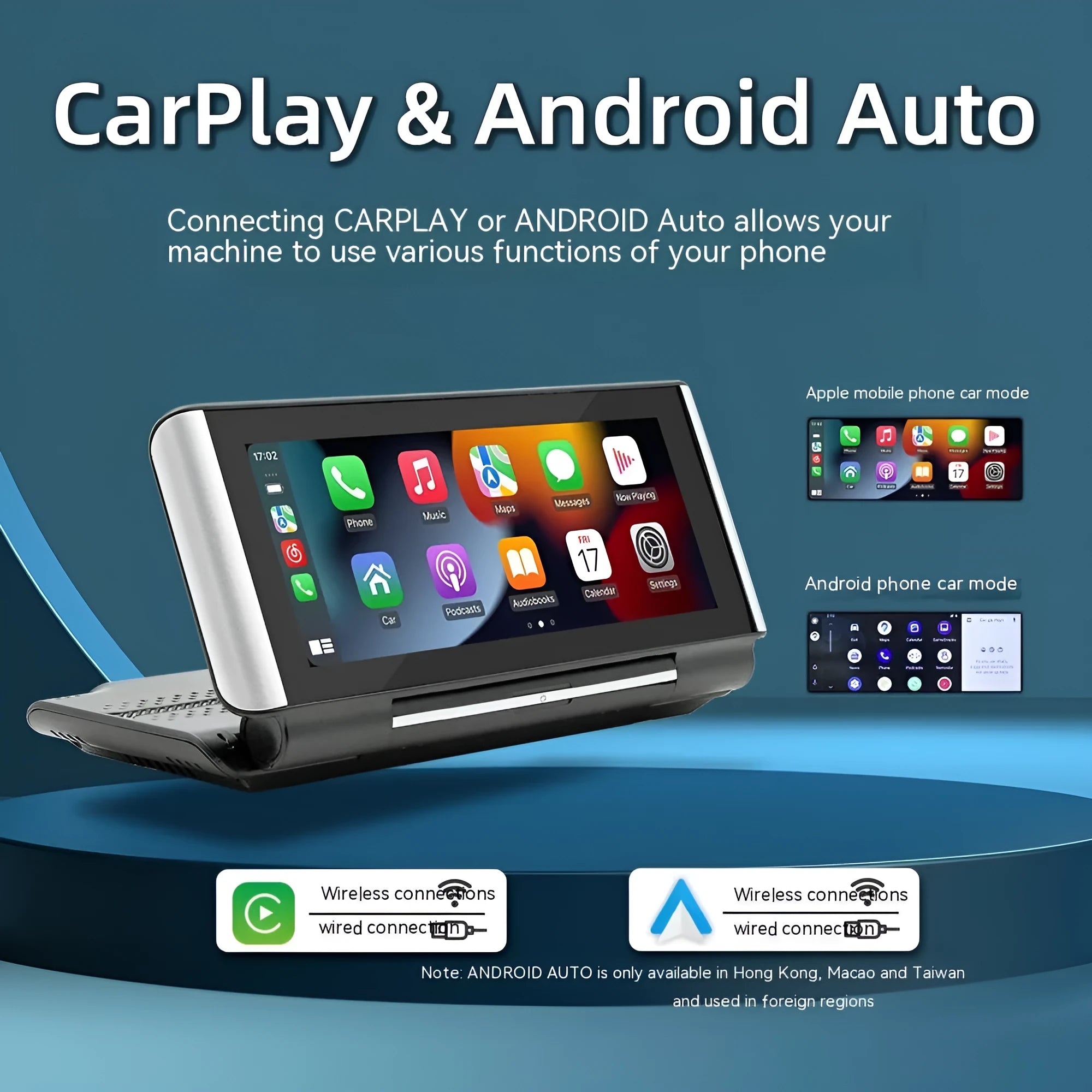 6.86 inch wireless CarPlay MP5 player for car dashboard installation