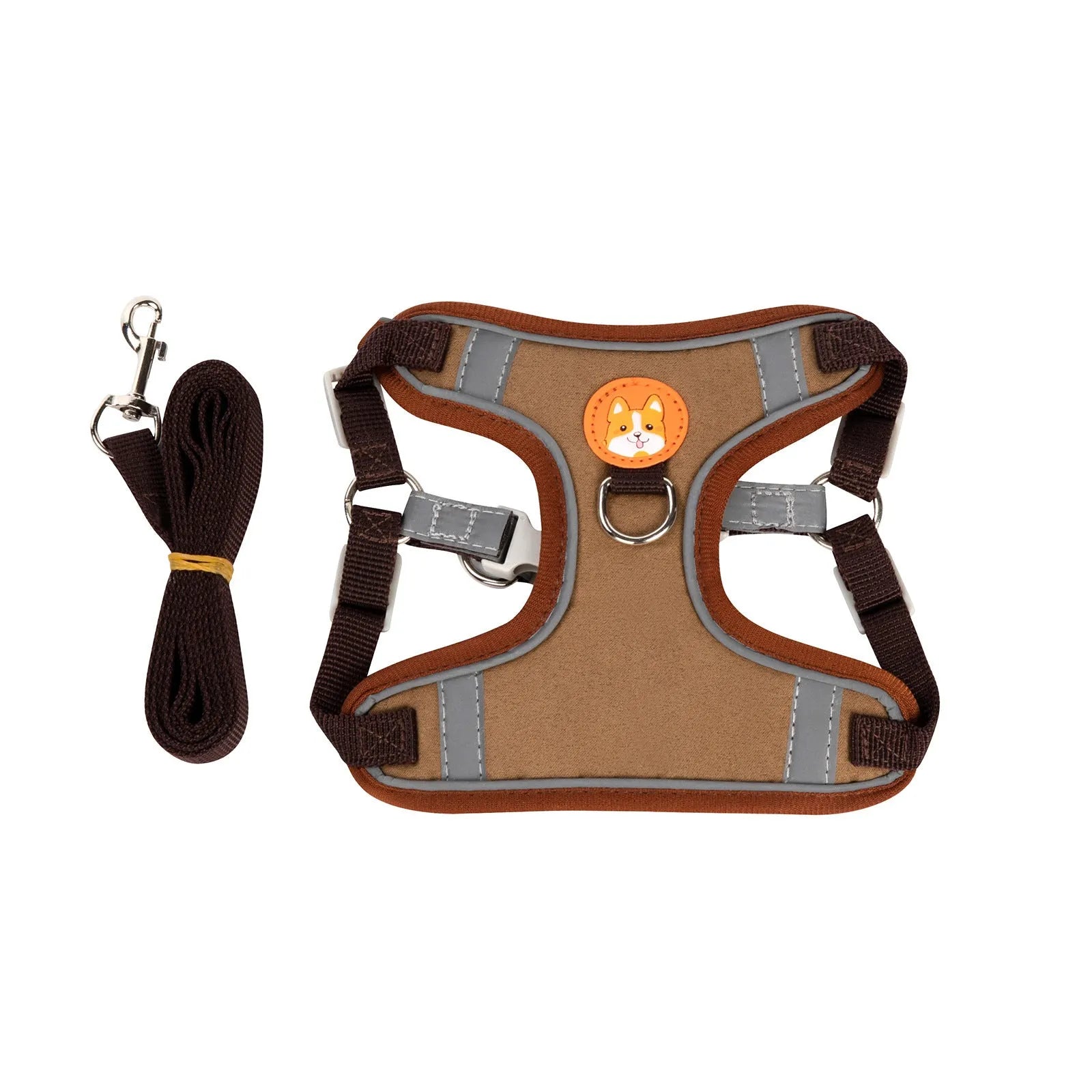 Adjustable dog harness vest with haulage rope leash in purple colour option