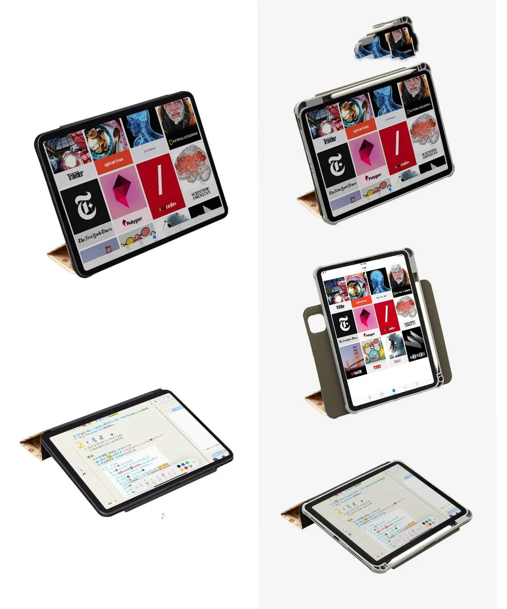 Microfiber leather tablet case with magnetic double-sided clip for iPad Air 5 10.9 inch