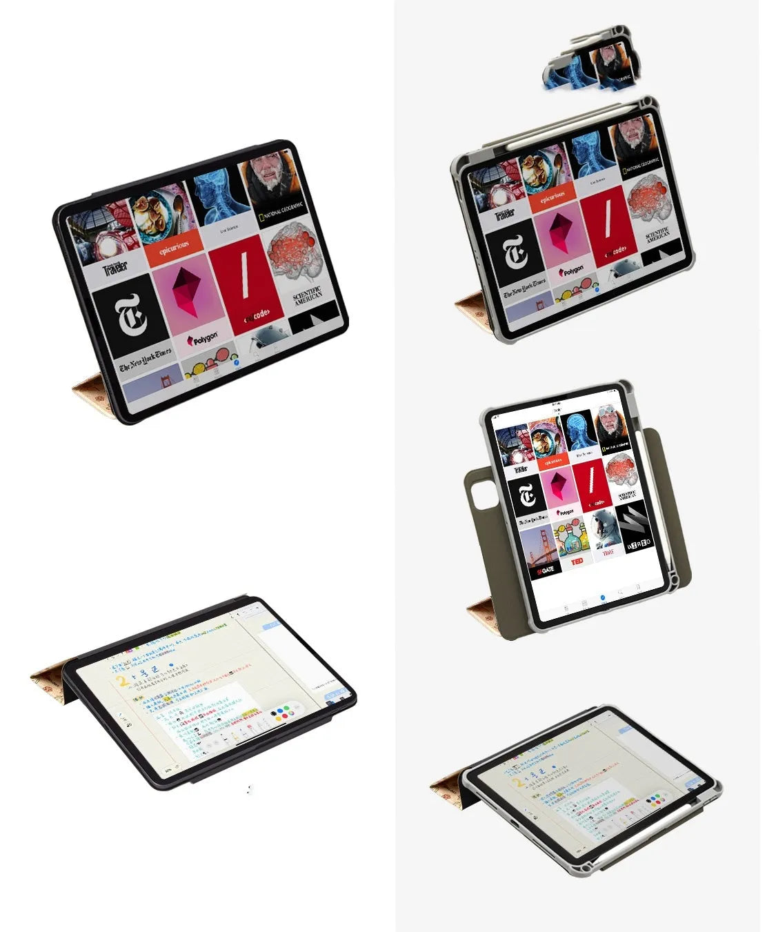 Microfiber leather tablet case with magnetic double-sided clip for iPad Air 5 10.9 inch