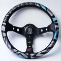 Black deep concave alloy steering wheel with 330mm diameter for vehicle modification