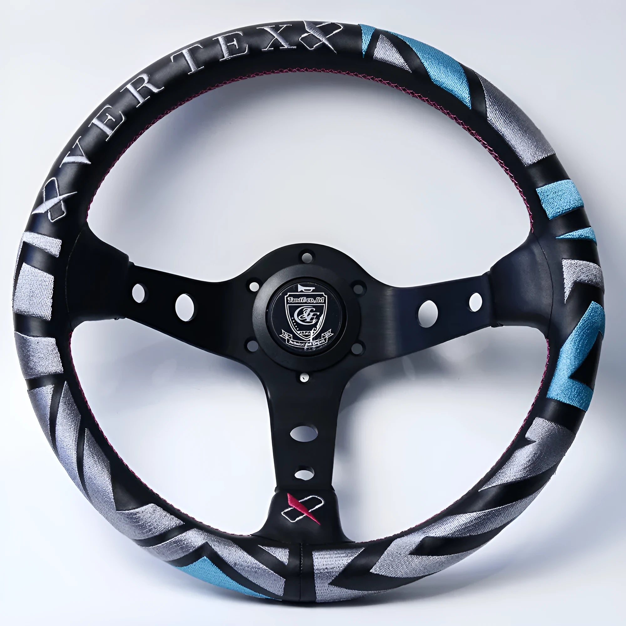 Black deep concave alloy steering wheel with 330mm diameter for vehicle modification