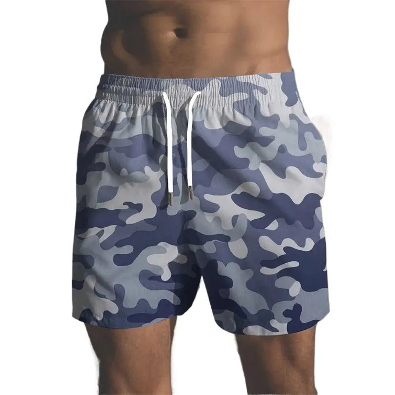 Men's polyester beach shorts with micro-elastic fabric in solid colours for travel and casual wear