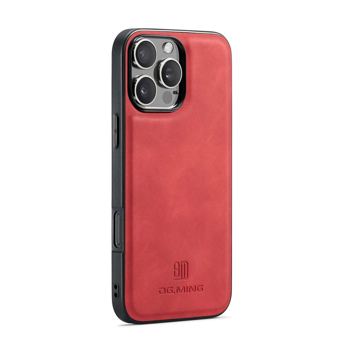 Magnetic card case for iPhone 16 Pro Max in retro PU leather with split design and card slot