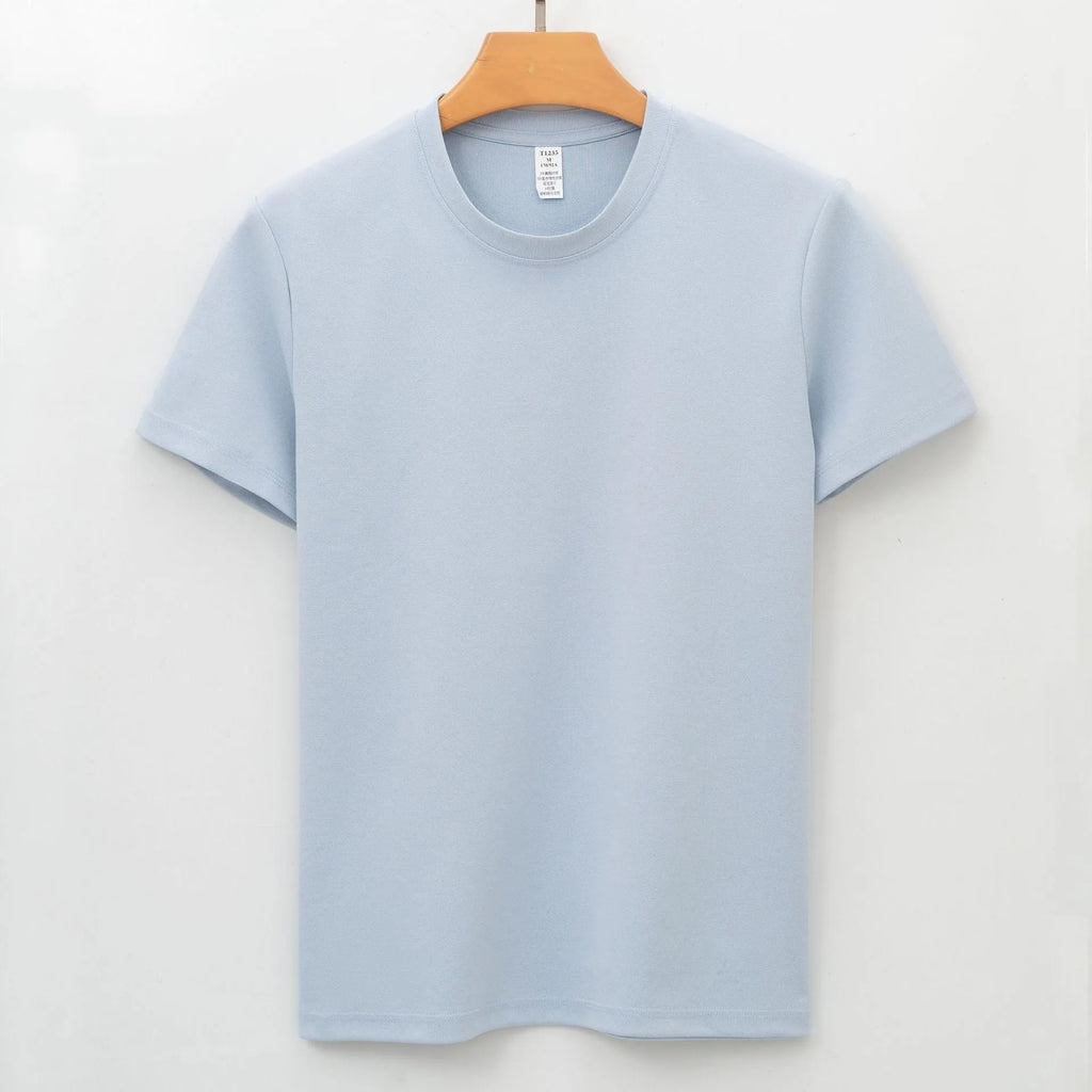 Solid-colour short sleeve antibacterial quick-dry T-shirt on hanger