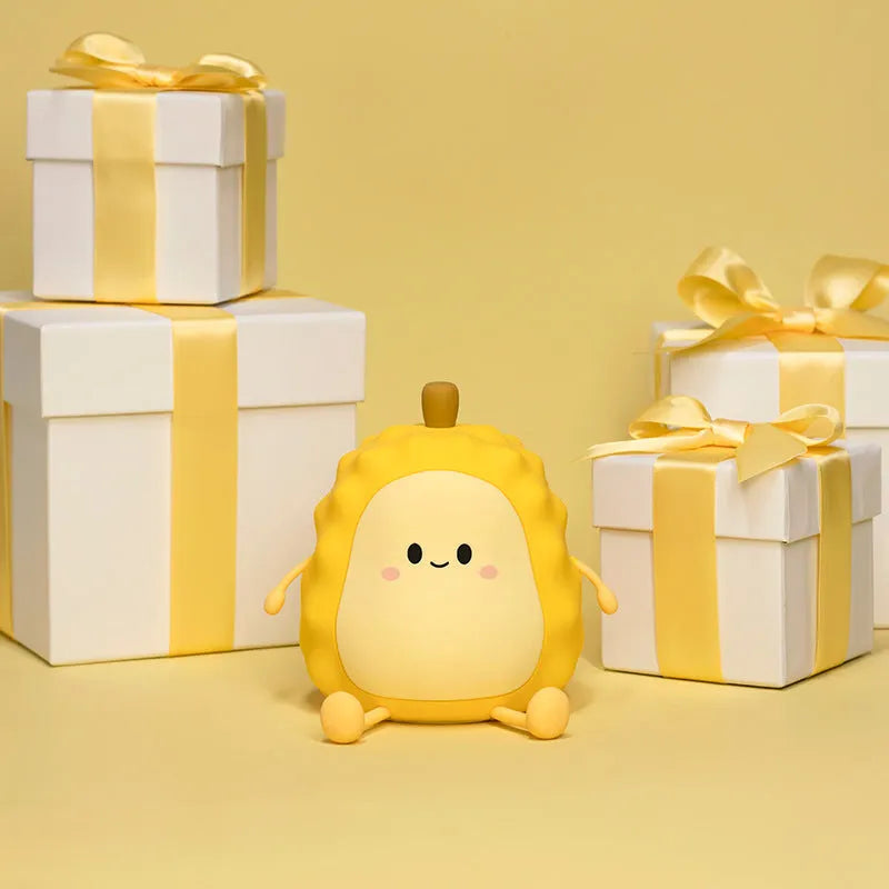 Durian silicone night light desk lamp with 1200mAh battery, 126x116x117mm, geometric cartoon design