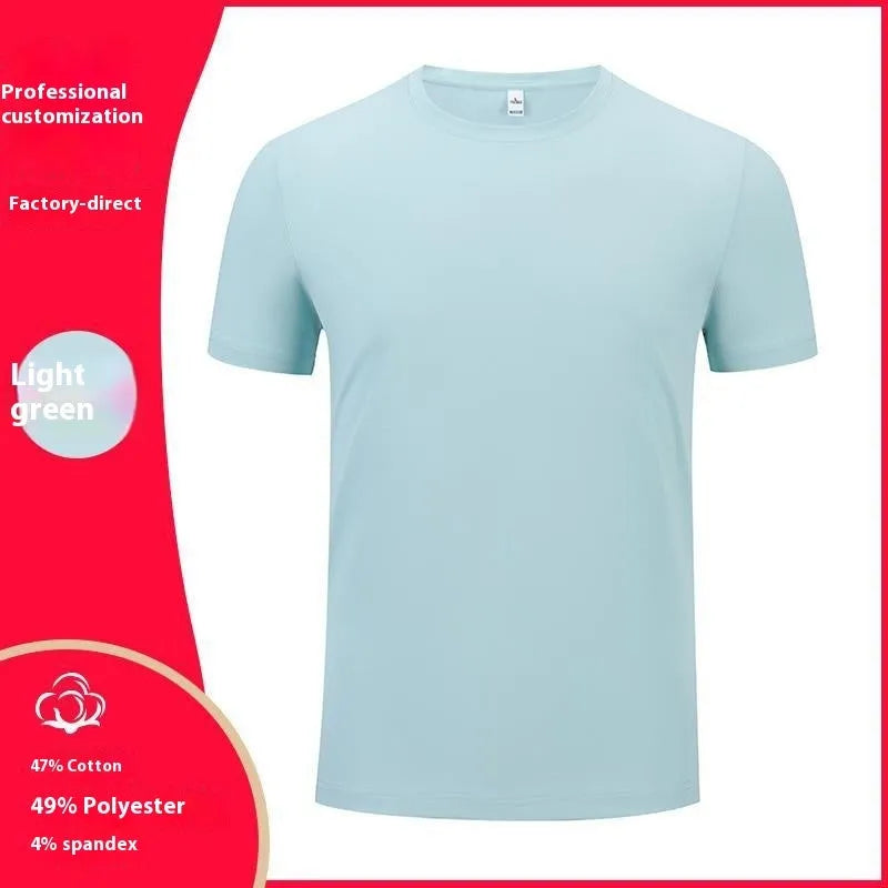Washed cotton blend T-shirt with beaded round neck in straight cut, available in multiple colours and sizes