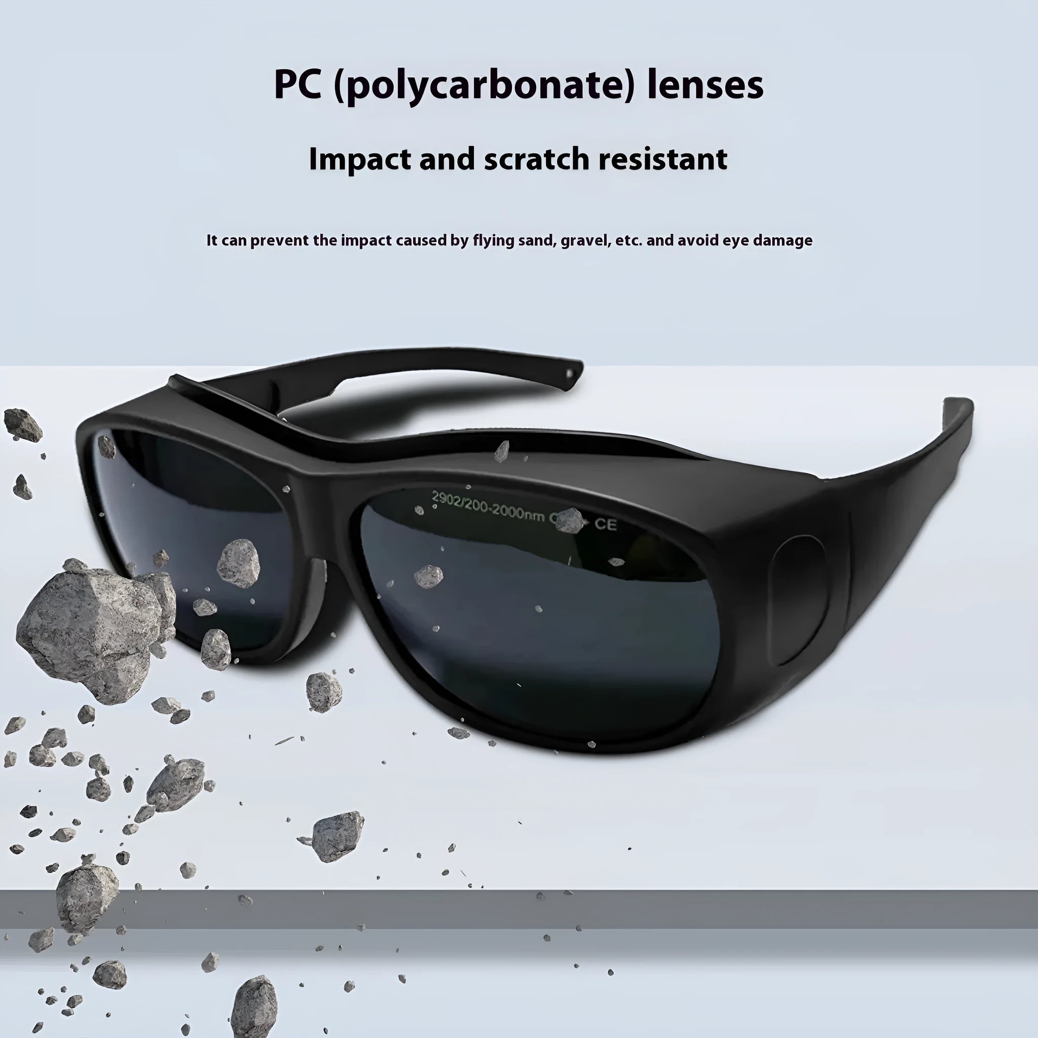 Photon skin rejuvenation laser safety goggles for 200-2000nm protection, made from polycarbonate.