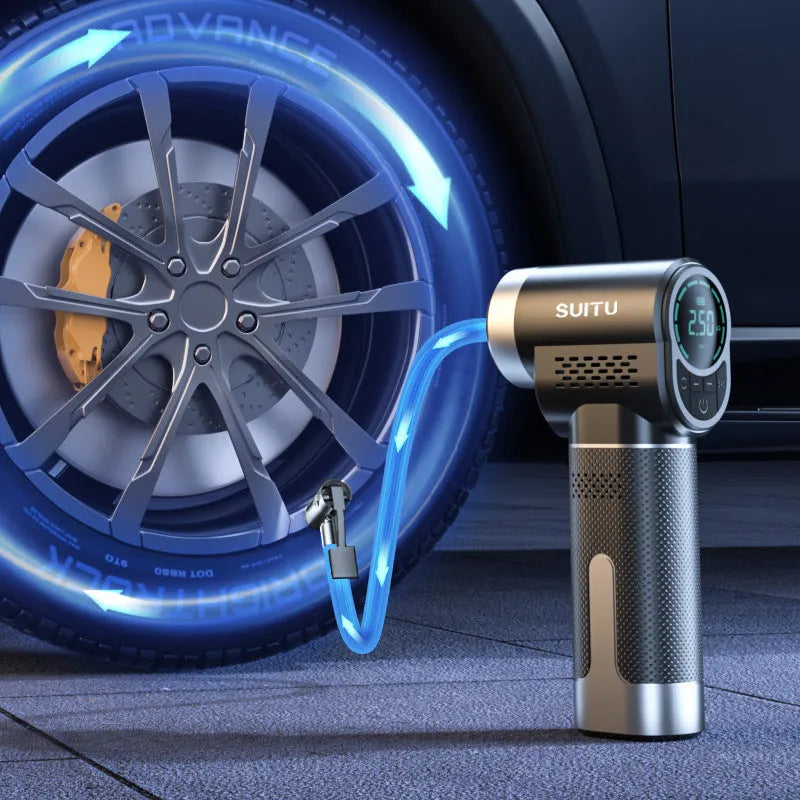 ST-5518 portable wireless tyre inflator pump with ABS housing and LED light
