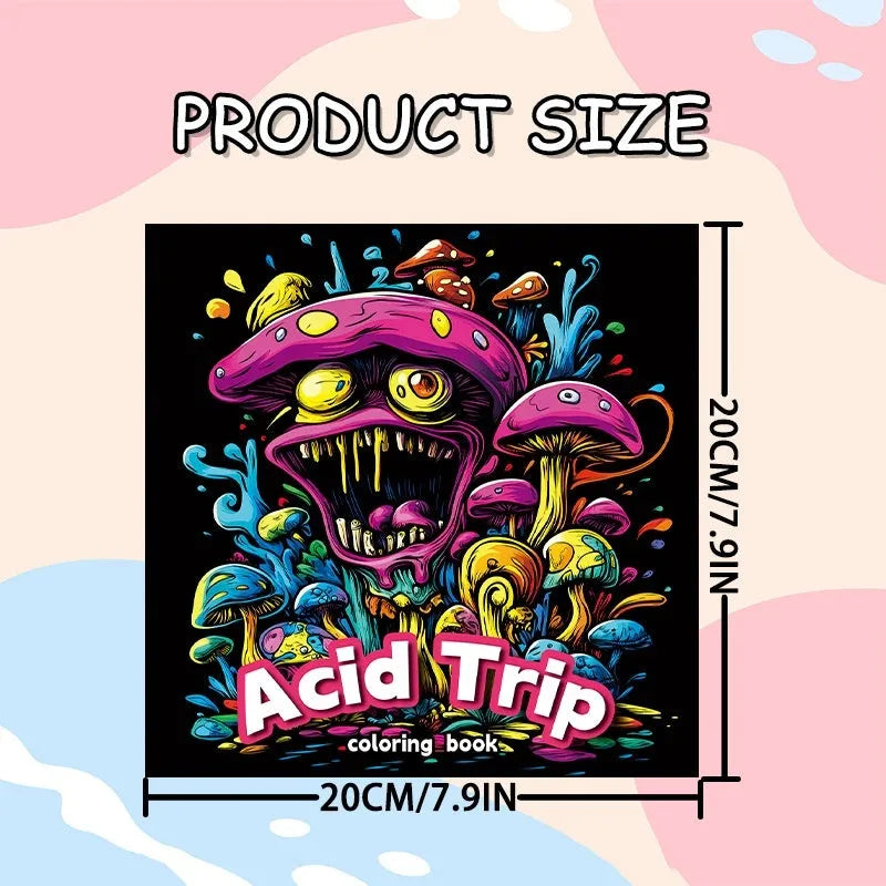 Acid tour colour painting book showing 200mm length paper sketchbook for drawing