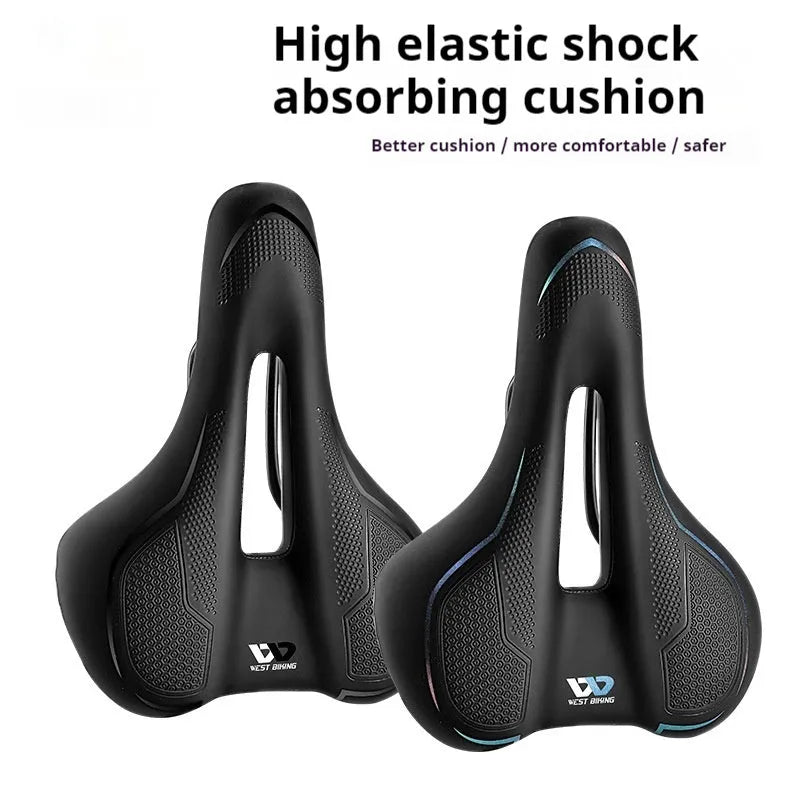 West Rider bicycle saddle cushion with high-elastic sponge and leather cover in black and colourful styles.