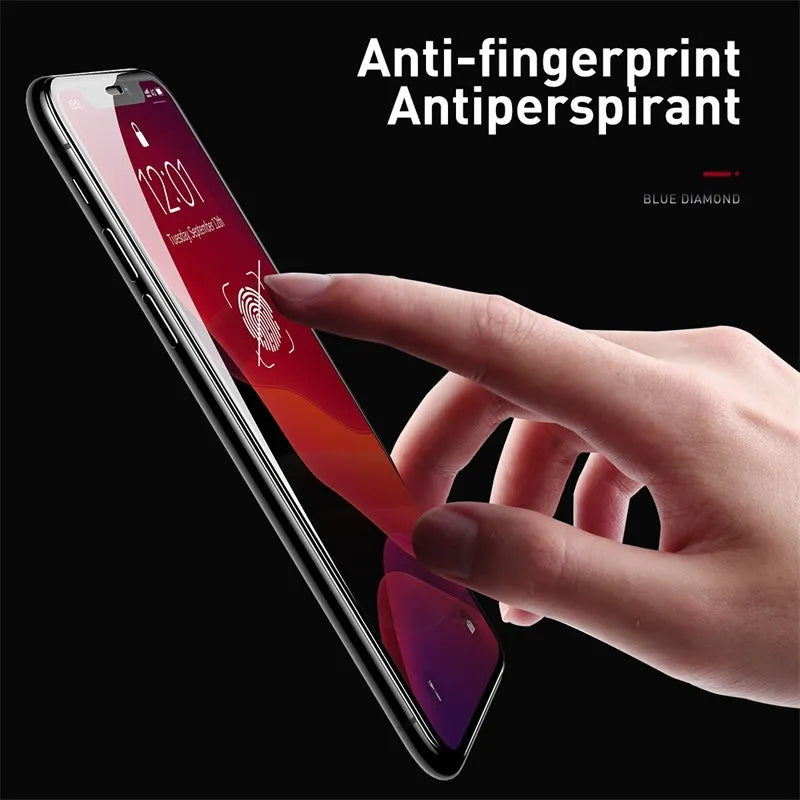 0.23mm curved tempered glass screen protector in black for iPhone X XS 11 Pro 5.8 inches, with non-broken edge and film artifact