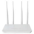 CPE210 4G LTE wireless router in white with EU plug, compact 24.3x14.6x5.5cm