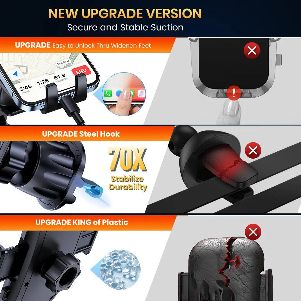 TOPKD46 universal car phone holder with multiple bracket styles for vehicle mounting