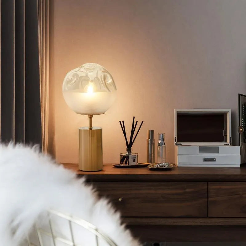 Modern simplicity decorative lamp with metal holder and glass body, 40x20cm, for living room or study