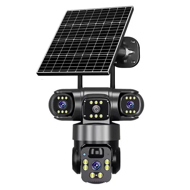 Solar-powered surveillance camera in ABS housing with full colour night vision and 1080P resolution