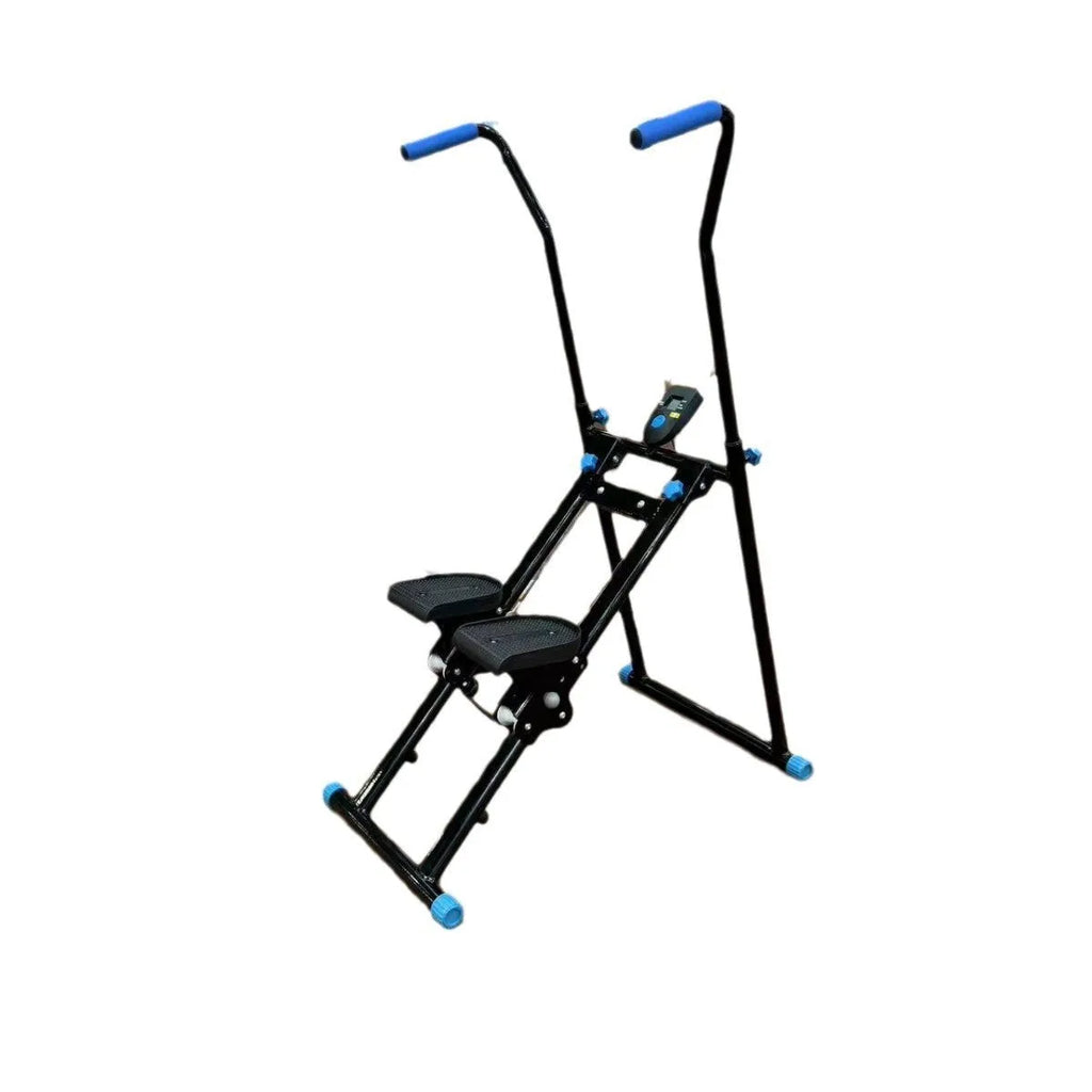 Foldable white home treadmill and climbing machine set with starlight white finish