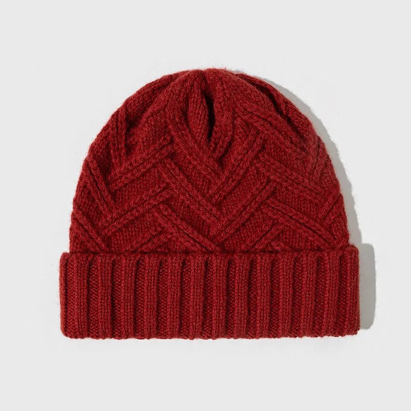 Wool women's knit hat with dome crown in various colour options including ivory white and obsidian black