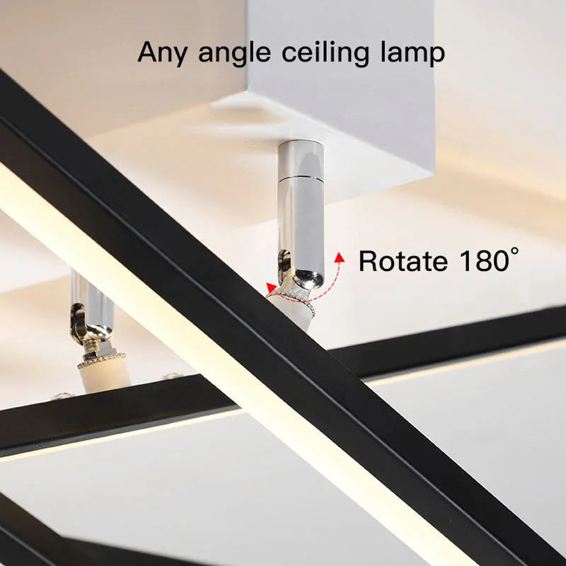 Modern ceramic ceiling light with six wave-style arms in black or gold finish.