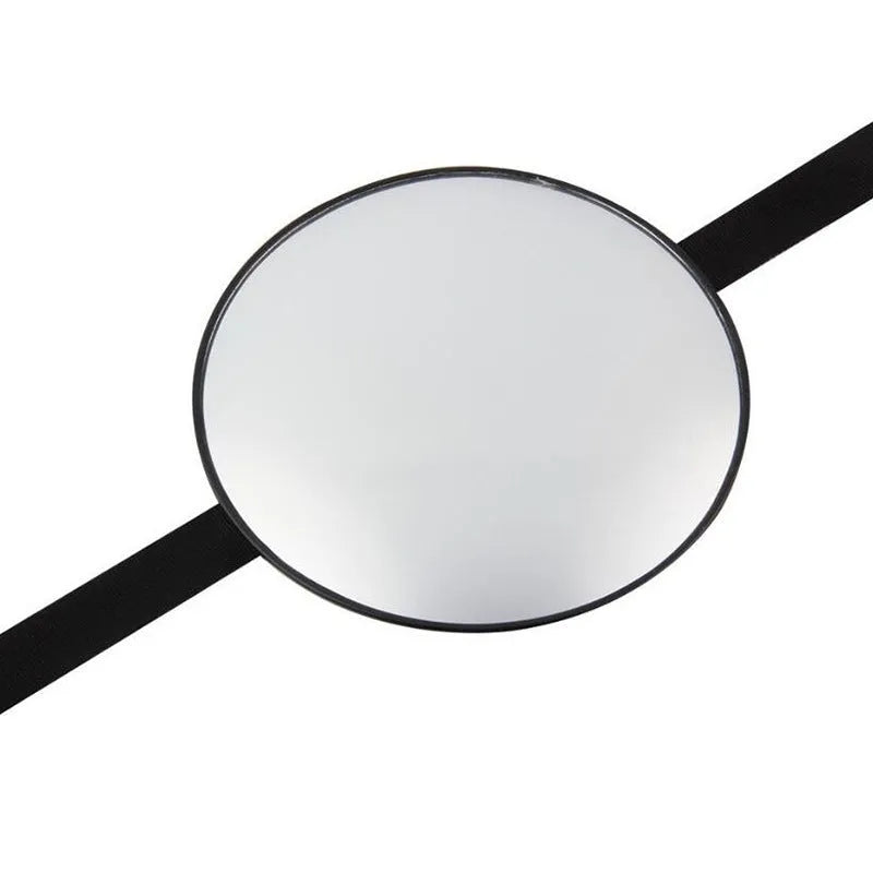 Black ABS car baby rearview mirror with 17cm diameter and adjustable ribbon straps for child observation