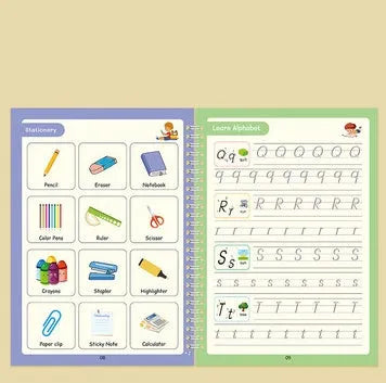 Children's English groove magic calligraphy set with notched post and ten pen refills