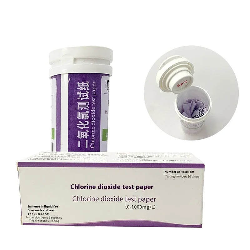 Chlorine dioxide test paper bottle containing 50 pieces for water quality detection