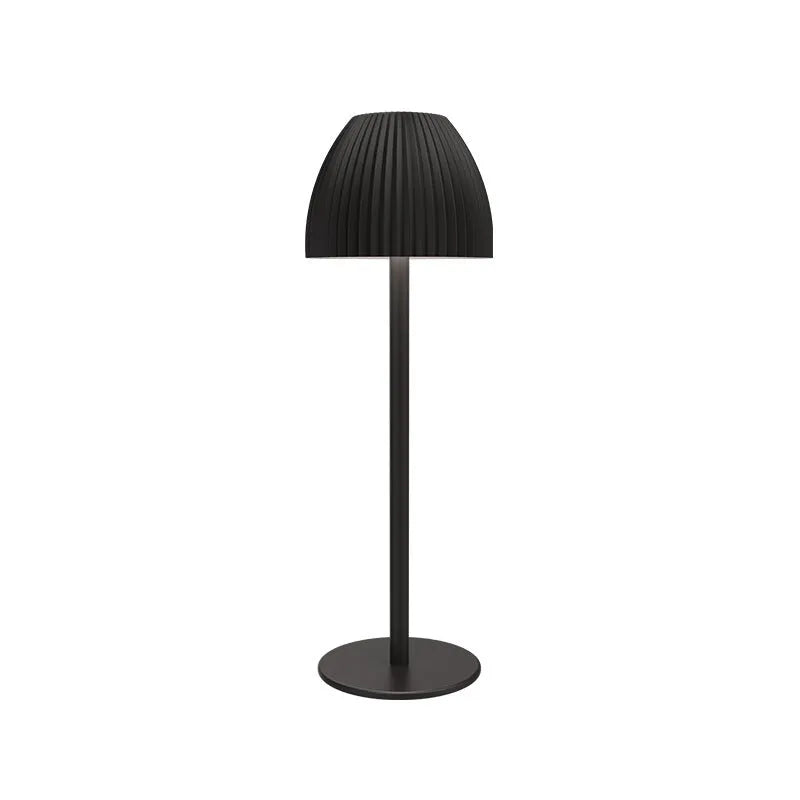 Modern minimalist dimmable night lamp with thin round base in black or white colour