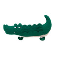 Green plush interactive toy dog measuring 35cm in length for pet play