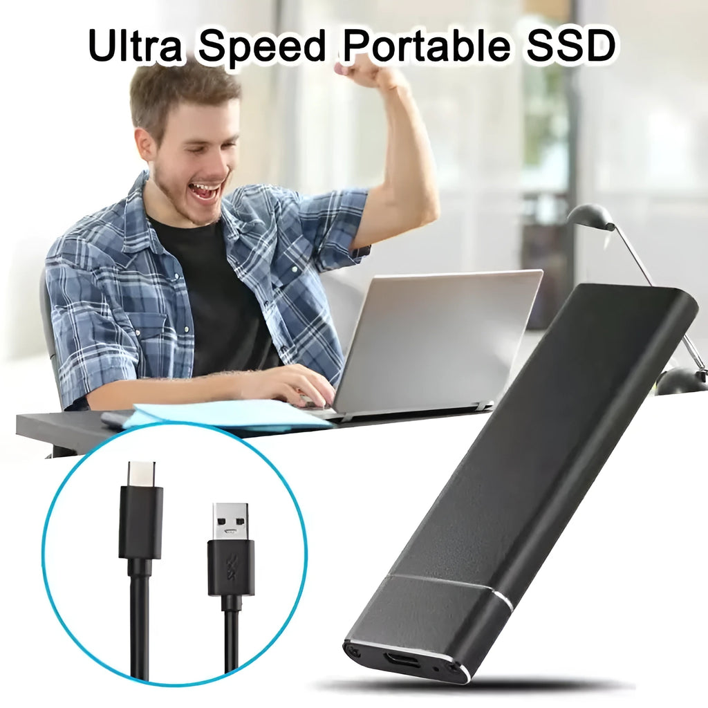 6TB mobile hard disk with metal shell in black, blue, orange, red, or silver colour options showing ultra-thin design