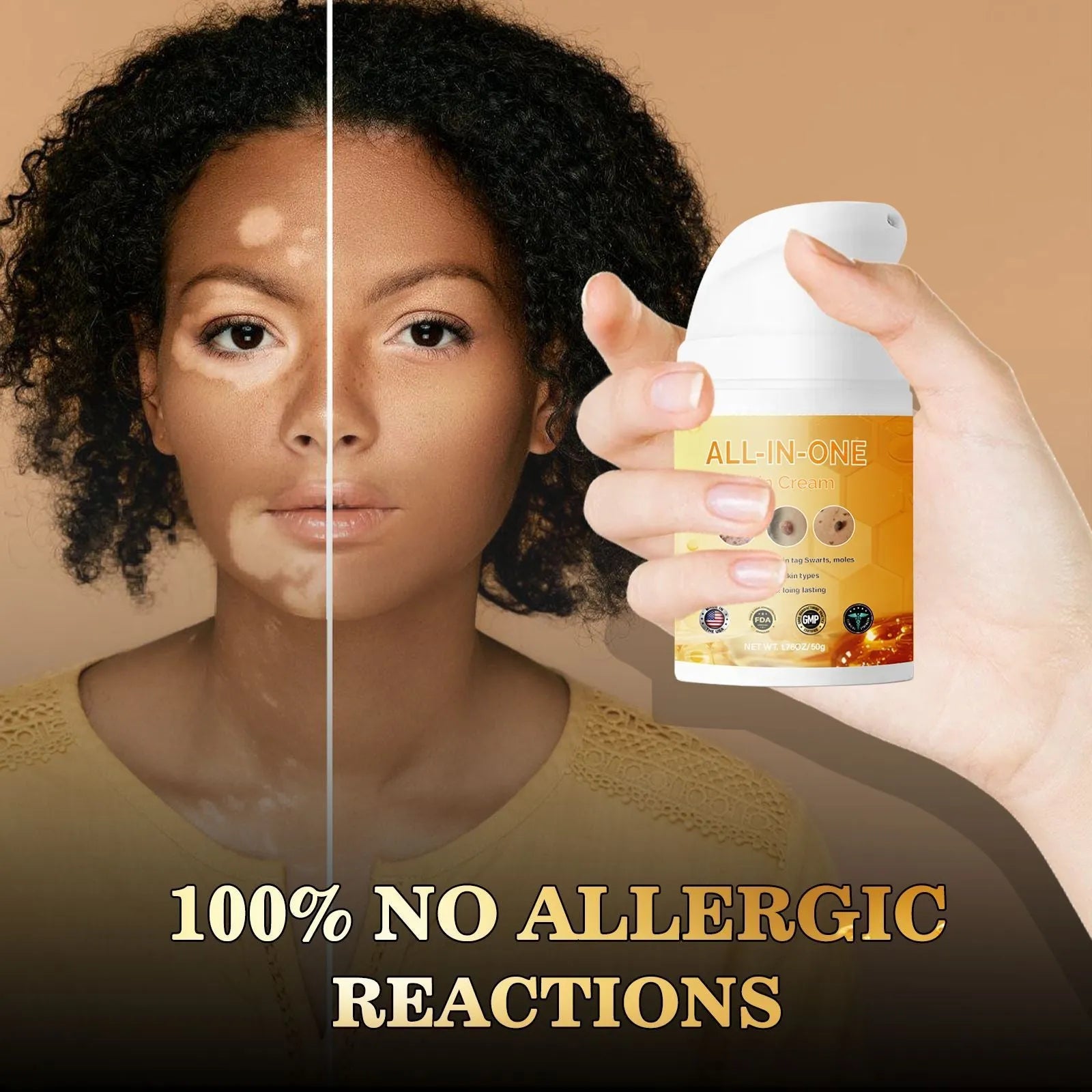 50ml bottle of non-standard neck cleaning cream for skin care.