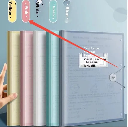 A3 multi-layer test paper storage bag in translucent blue colour with 40 page capacity on a clean background