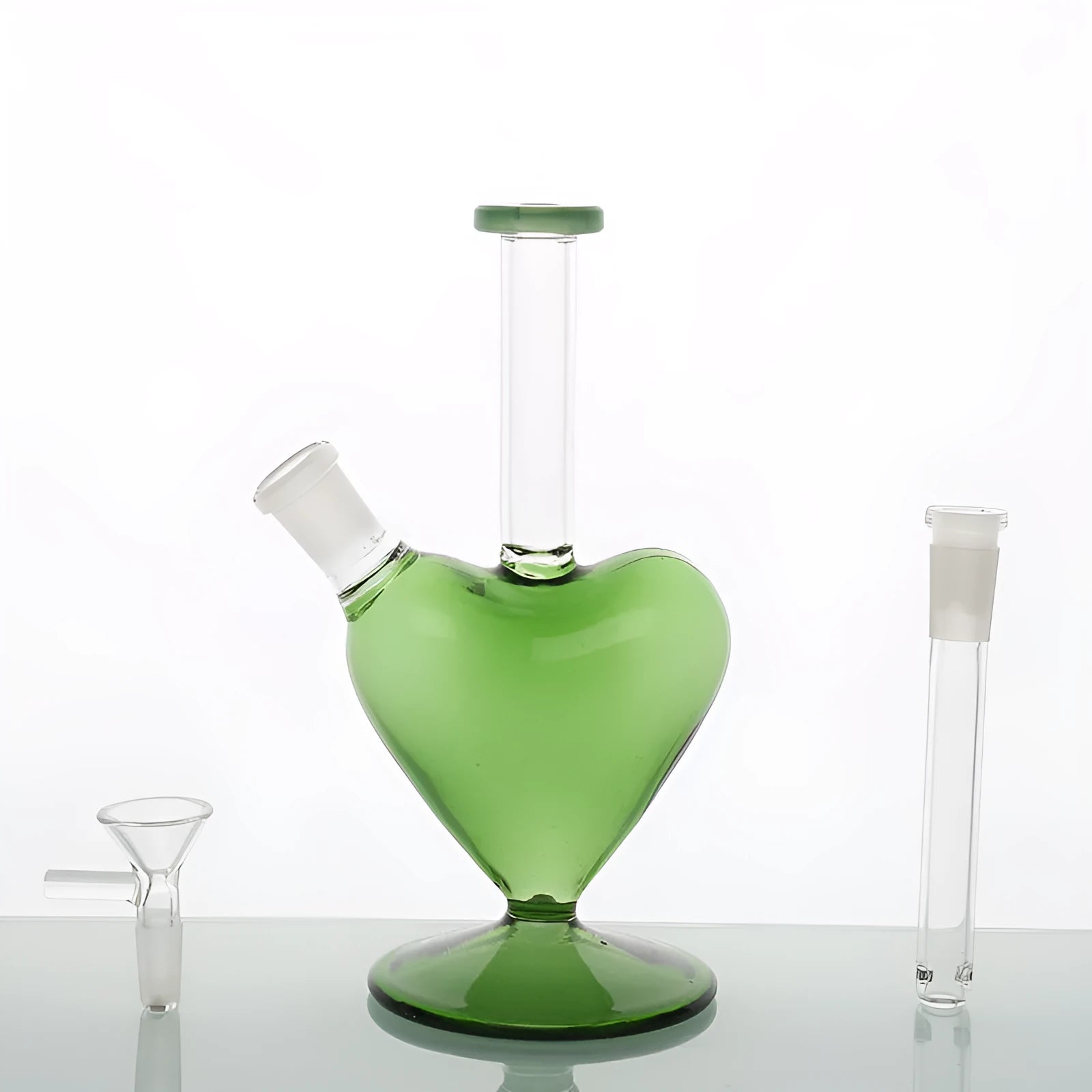 Modern geometric high borosilicate glass atomizer pendant ornament in green with accessories, polished finish