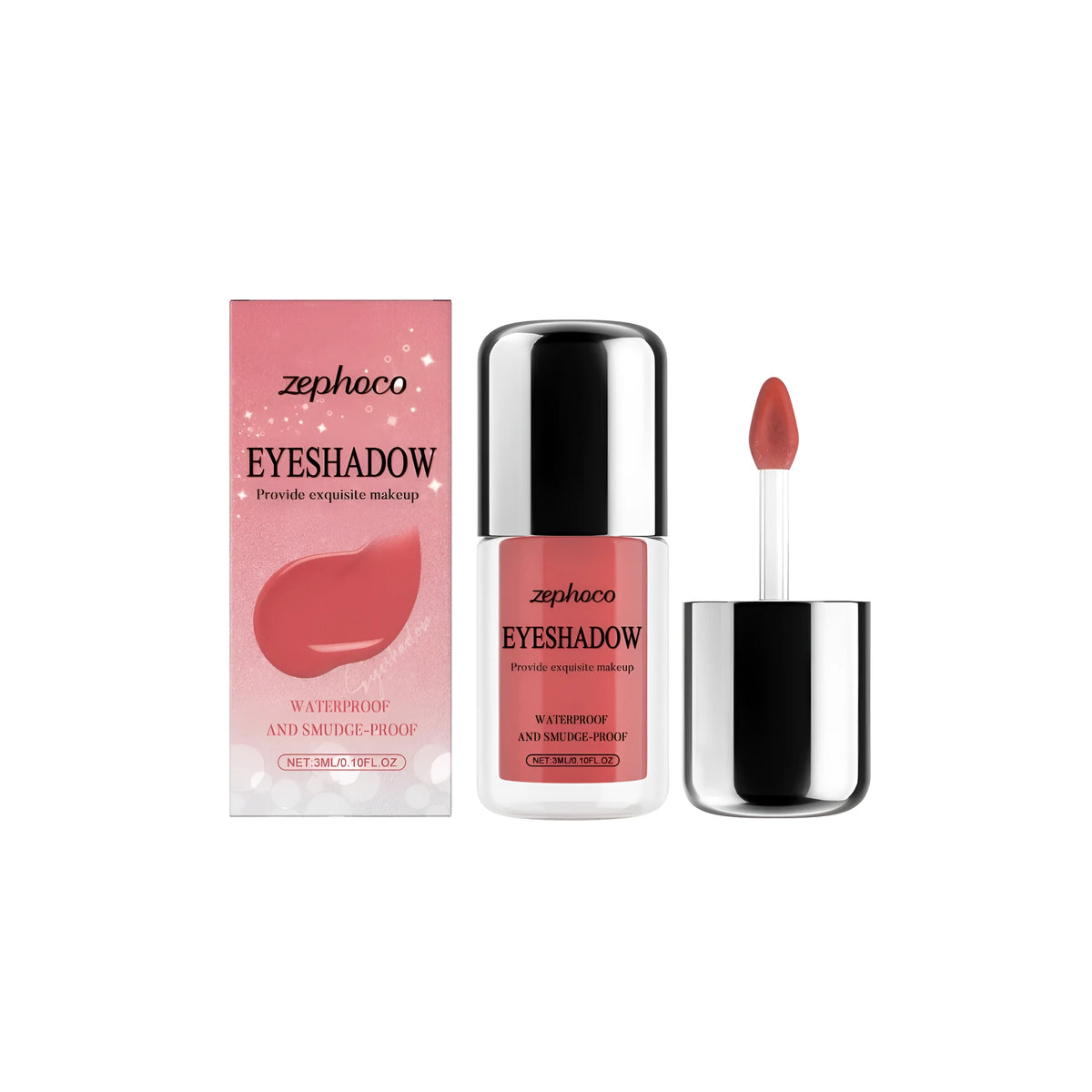 Glitter Peach Powder Liquid Eye Shadow in five colours including Deep pink and Gold with shimmer finish