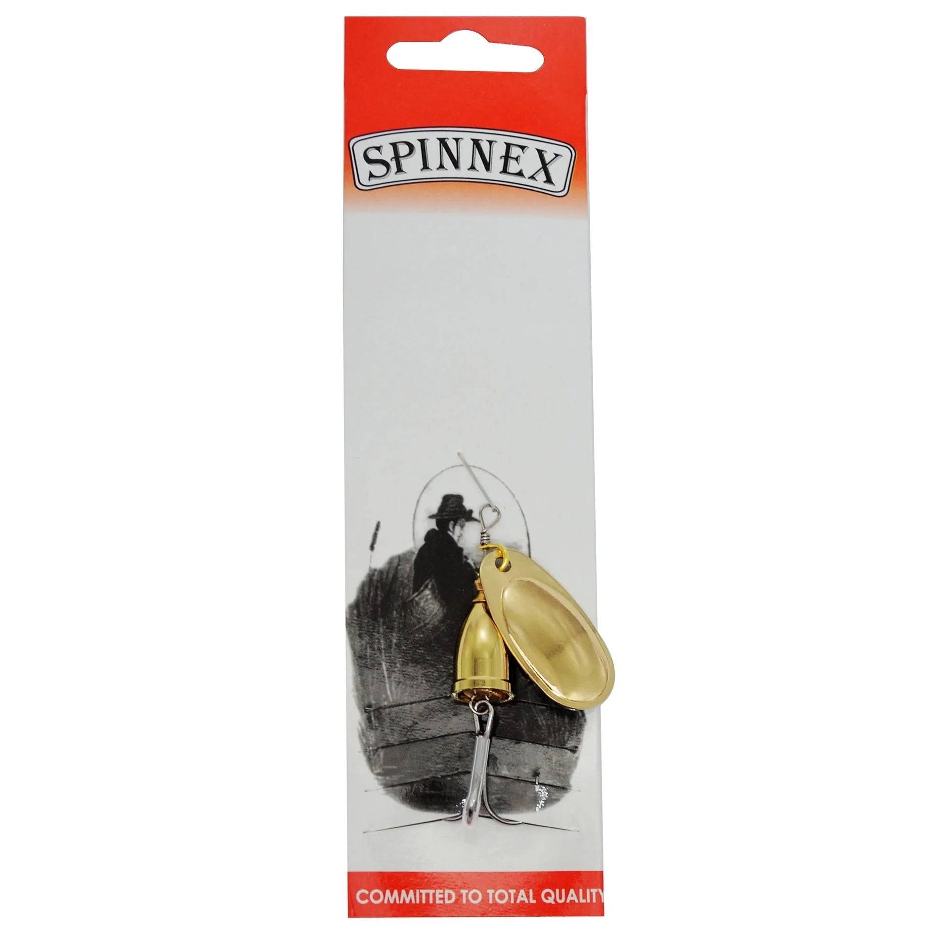 R Composite metal fishing lure with rotating sequins and copper bell in multiple colour options including gold, red, and silver.