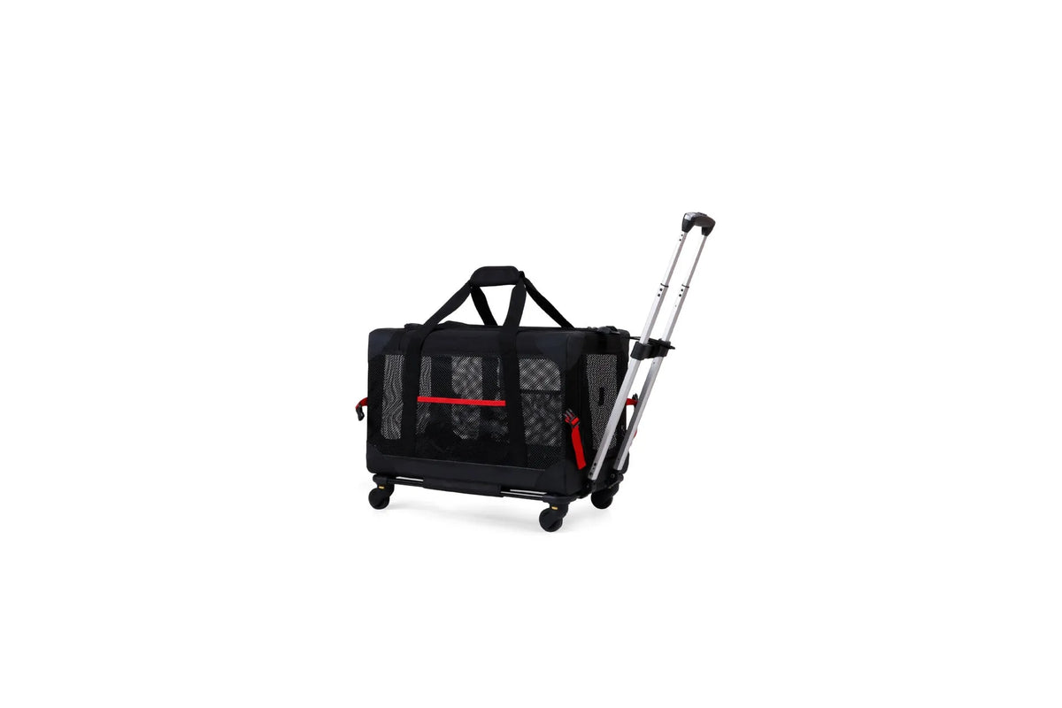 Portable polyester pet trolley bag for cats and dogs, folds to 11 x 33 x 33cm, holds within 30 pounds