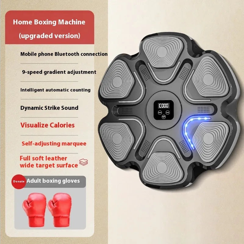 Smart music boxing wall target with electronic reaction training and musical feedback system