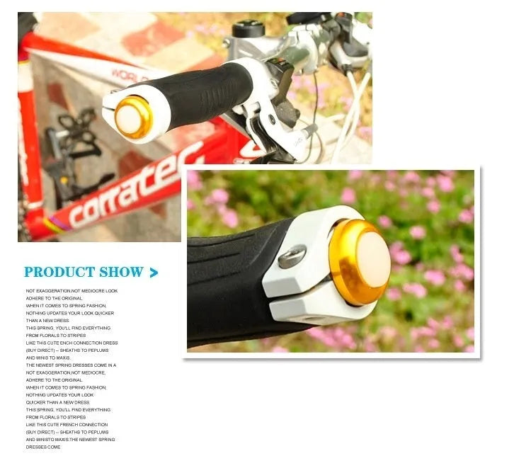 Aluminium alloy bicycle handle blocking light in anodised finish mounted on handlebar end