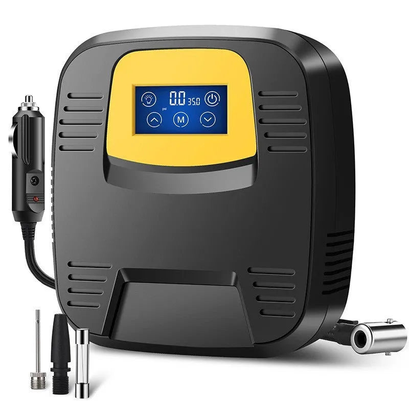 12V 120W ABS digital display air pump for car tyres with LED light and tire pressure gauge