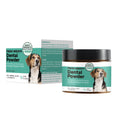 150g container of dog breath tooth cleaning powder for canine dental care.