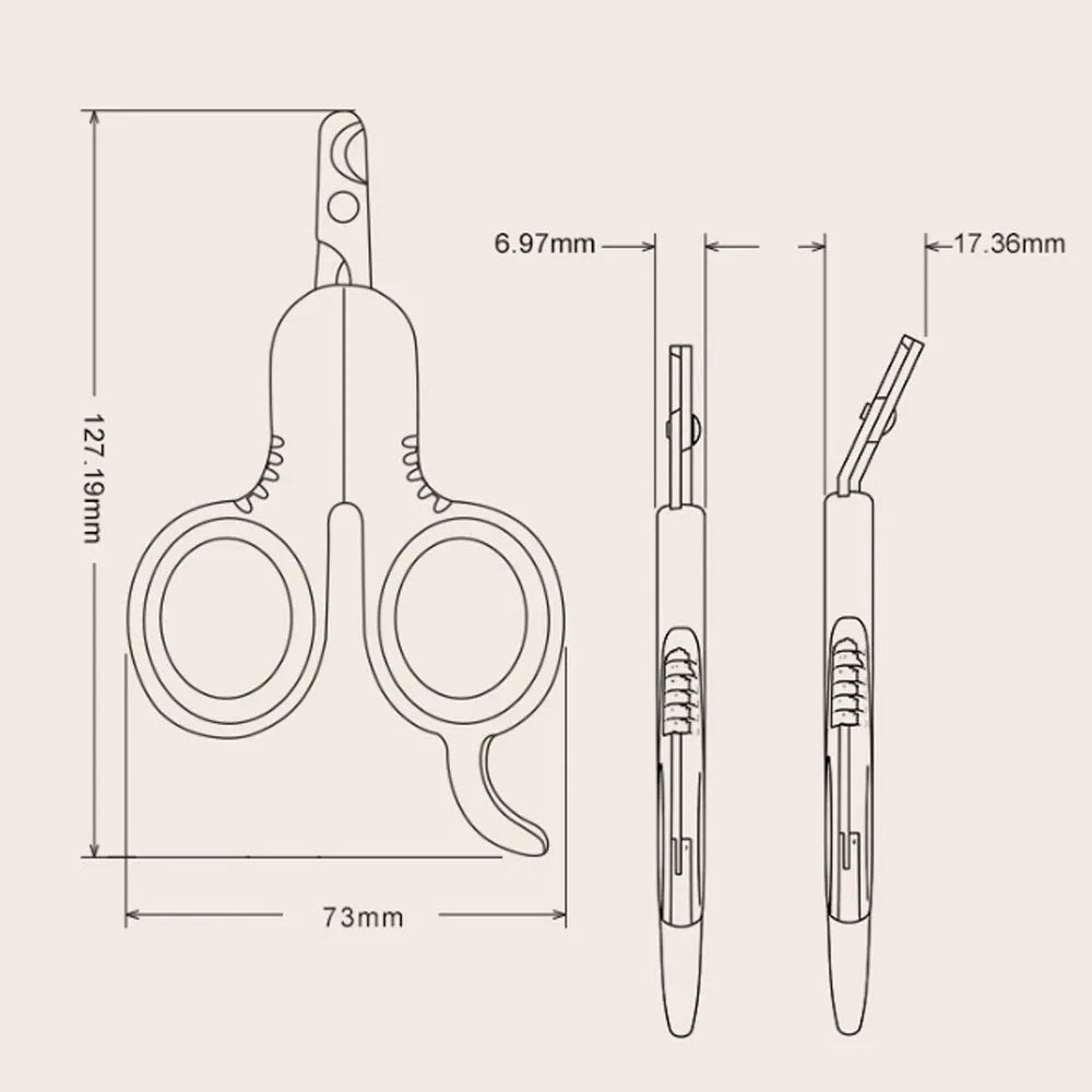 Grey and pink pet nail clippers with curved safety tips and a rubber-coated handle for trimming cat and small dog claws.