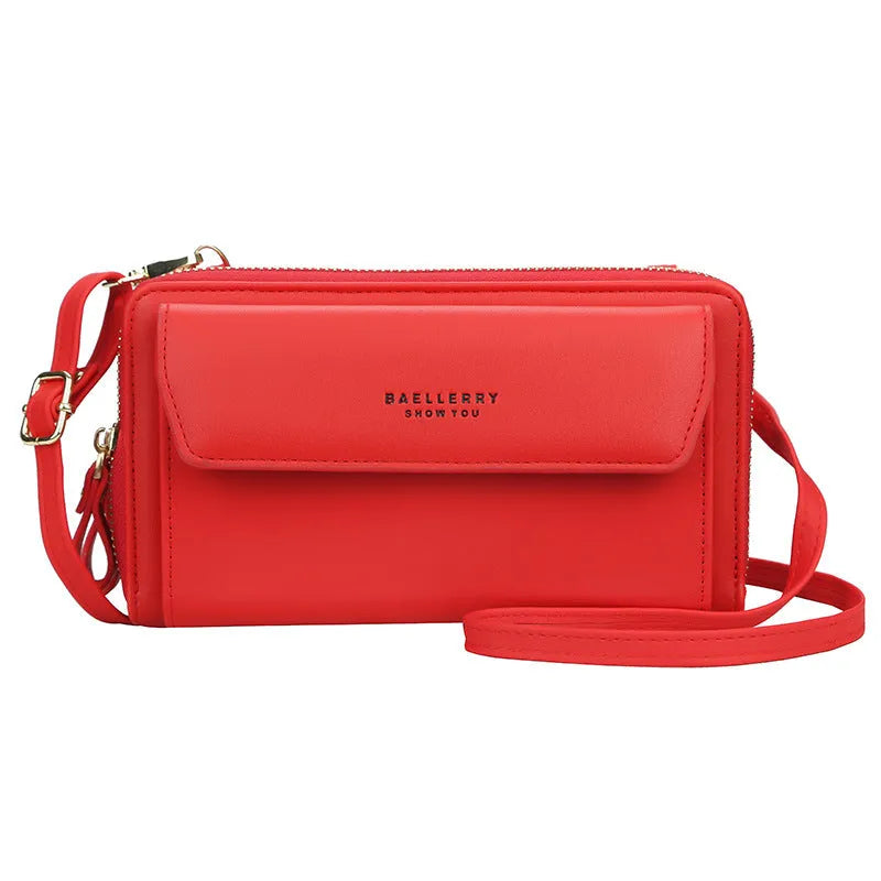 Ladies double zipper long wallet in soft PU leather available in multiple colours