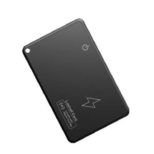 MFI FindMy black anti-lost GPS tracking card with wireless rechargeable design for Android and Apple devices