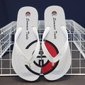 Personalised PVC summer flip-flops in four colours for men and women at the beach
