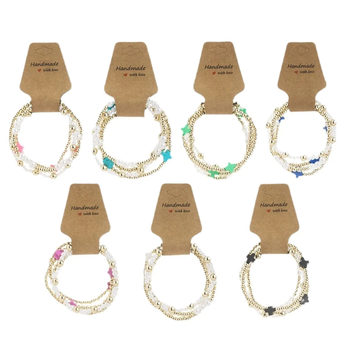 Fashion cross seed bead handmade kraft paper bracelet for women, electroplated resin geometric design, PF-0308 colour variant